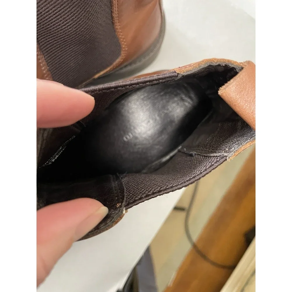 Vince Camuto Huntsley Brown Ankle Elastic Pull On Boots 9.5‎ Men's Clean Boy